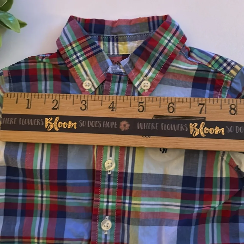 Ralph Lauren Baby Plaid Cotton Poplin Shirt 3M Yellow Blue Plaid Ralph Lauren
